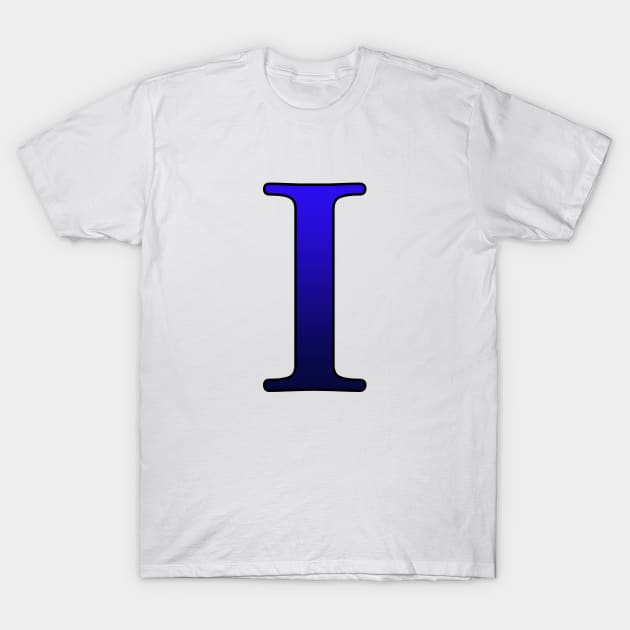 Blue Roman Numeral 1 I T-Shirt by Numerica